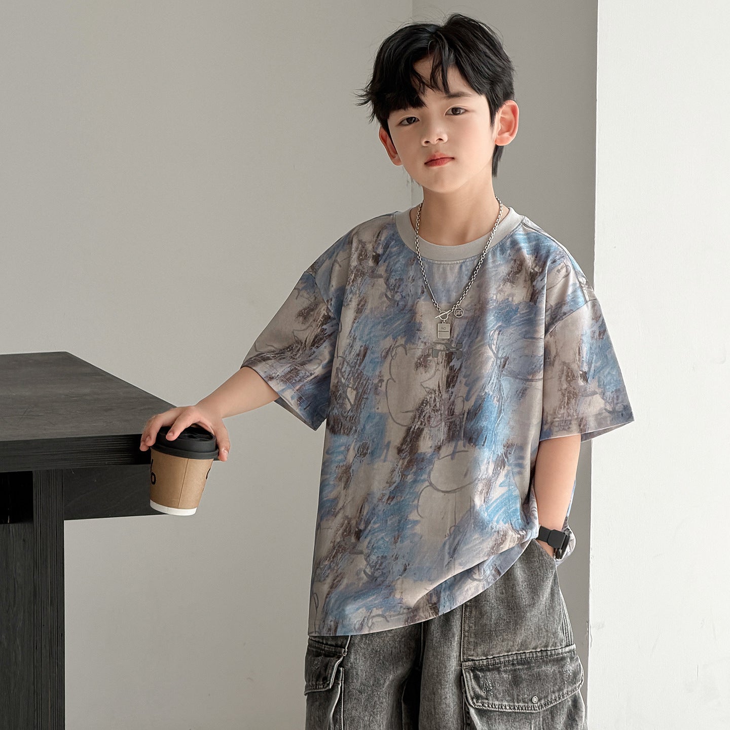 Short-sleeved Summer Wear Half Sleeve Boy Top Children's T-shirt