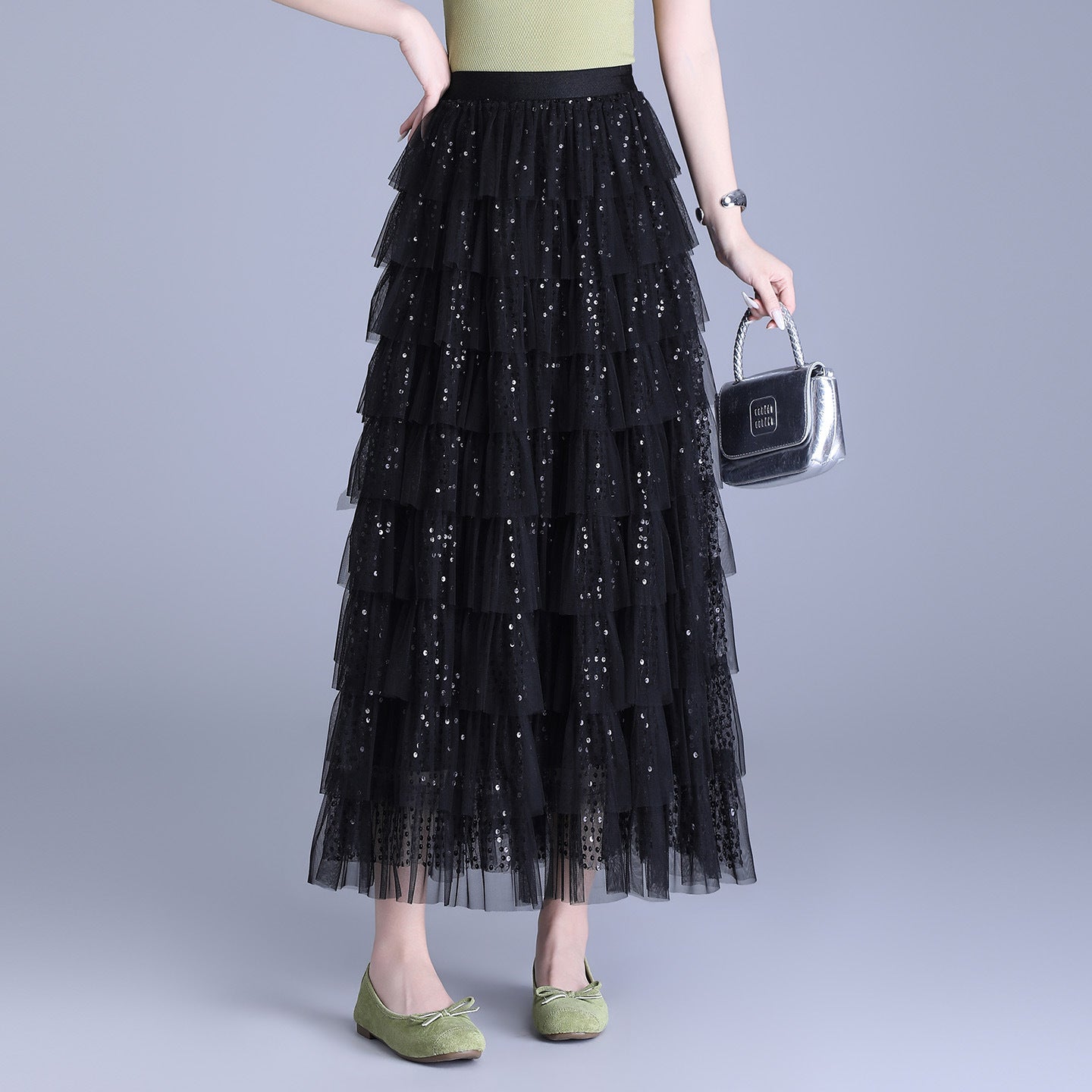 Women's Spring High Waist Puffy A- Line Skirt
