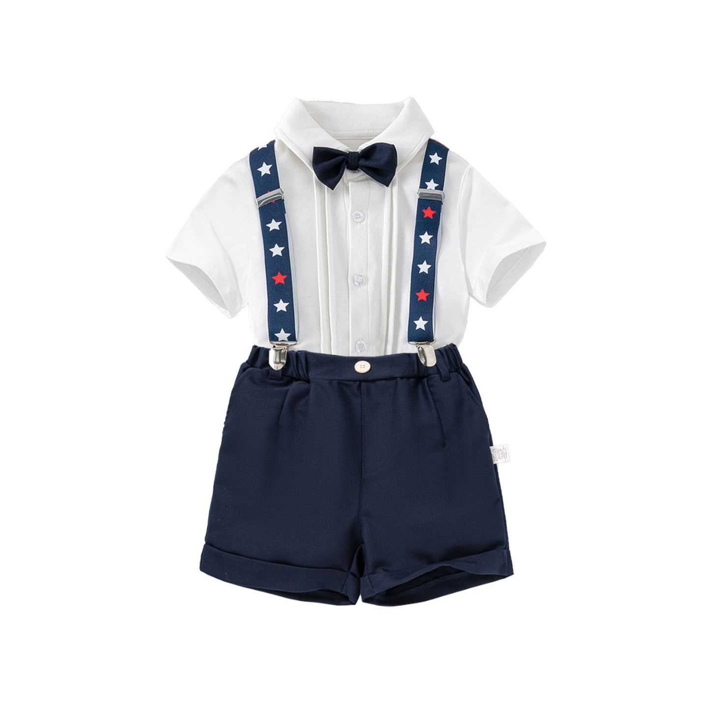 Children's Summer Overalls Short-sleeved Two-piece Set First Birthday Dress Children's Suit