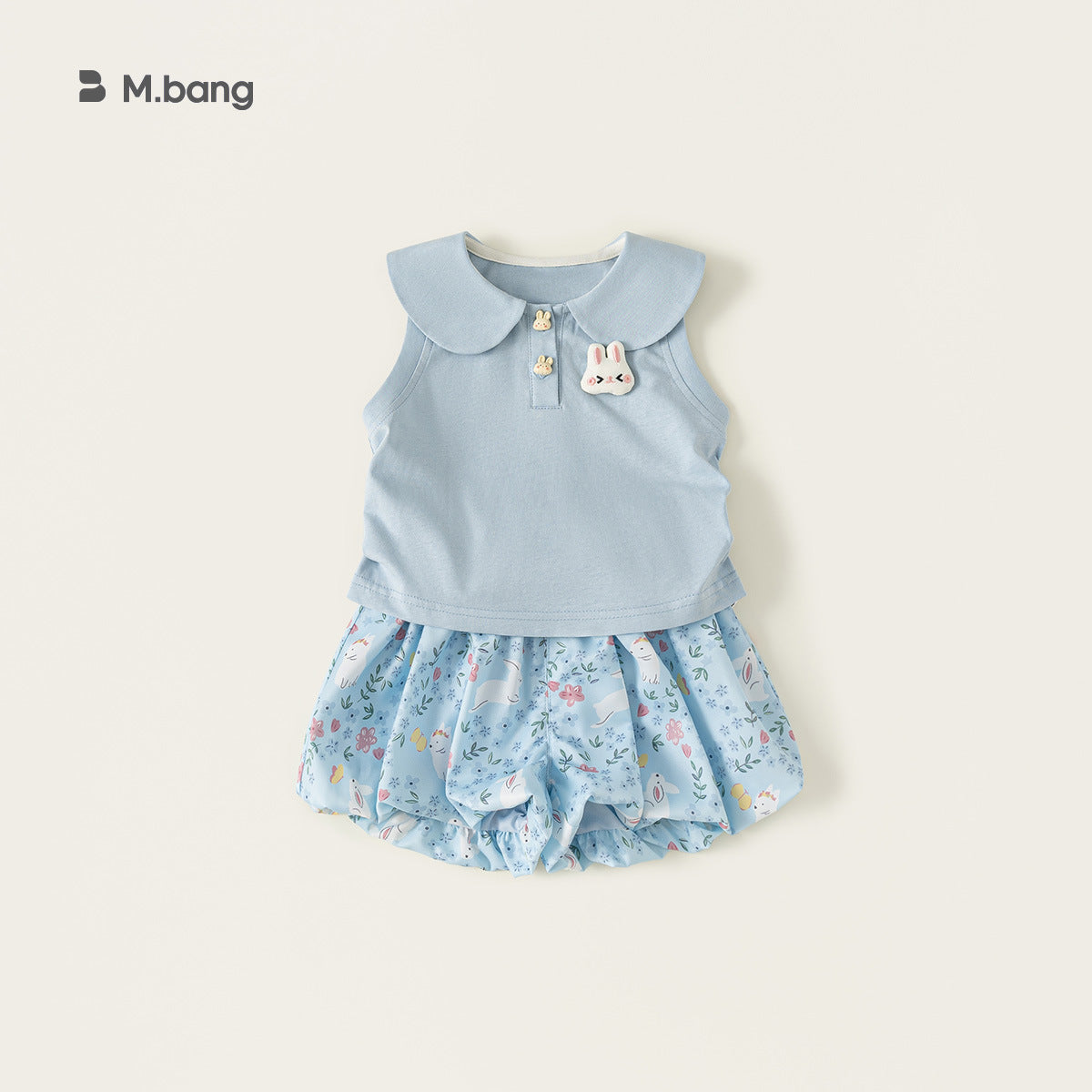 Children's Cute Summer Doll Collar Rabbit Sleeveless Children's Suit
