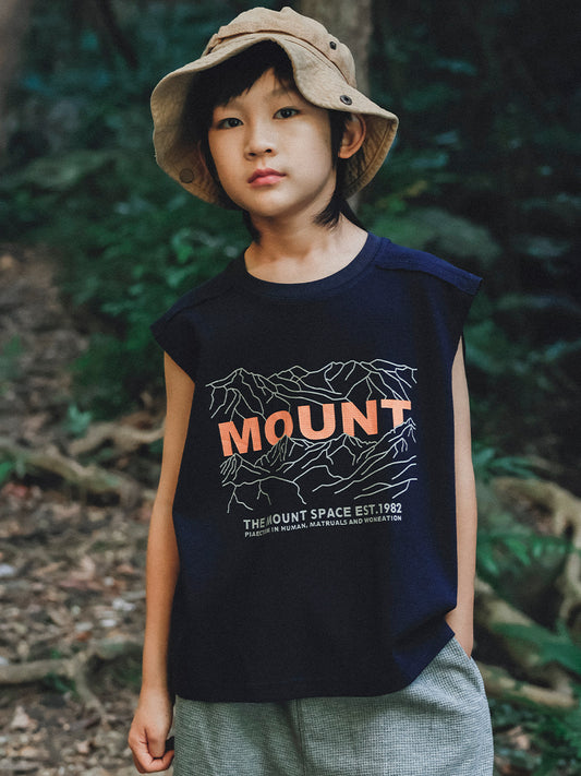 Children's Mountain Outdoor Clothing Summer Sleeveless Boy Loose Sports Children's T-shirt