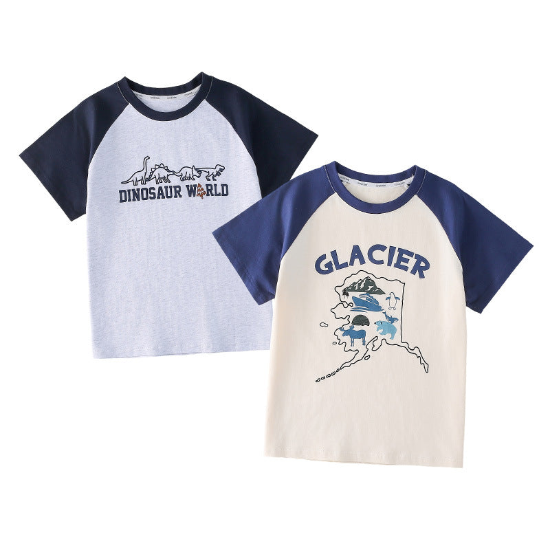 Children's Cotton Hall Summer Suit Pure Class Antibacterial Short-sleeved Children's T-shirt