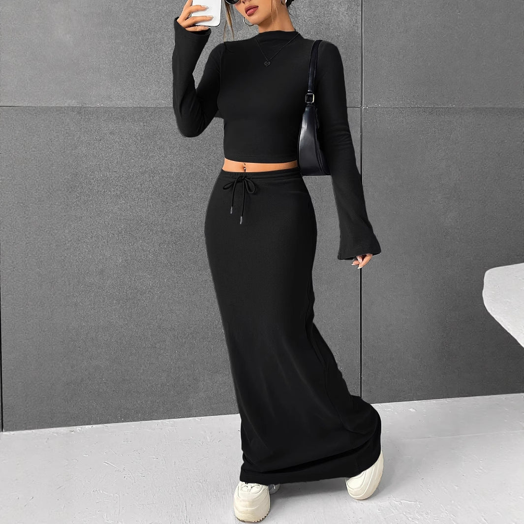 Women's Solid Color Long Sleeve Slim Base Suits