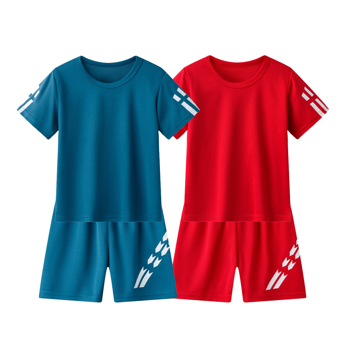 Short-sleeved T-shirt Set Medium Small Boys Leisure Loose Children's Suit