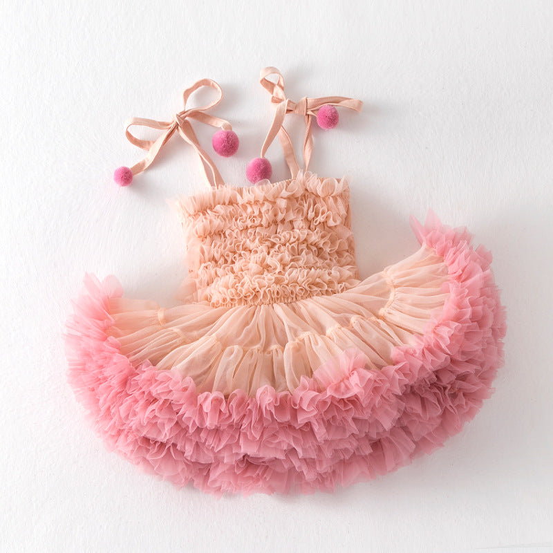 Children's Upgrade Super Fluffy Birthday Gifts One-piece Rainbow Children's Dress