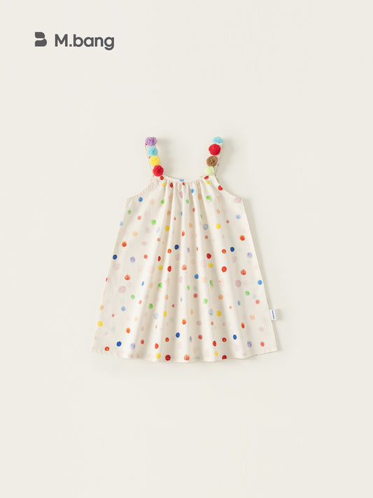 Children's Colorful Polka Dot Suspender Summer Dopamine Children's Dress