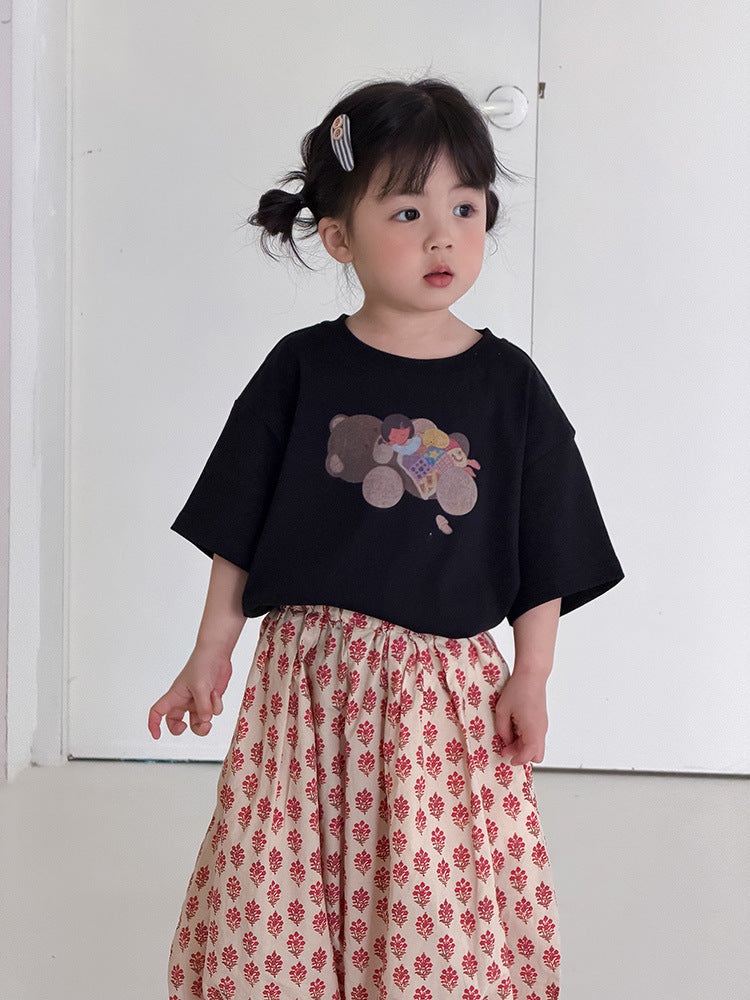 Children's Summer Korean Cartoon Bear Short-sleeved For Boys Digital Children's T-shirt