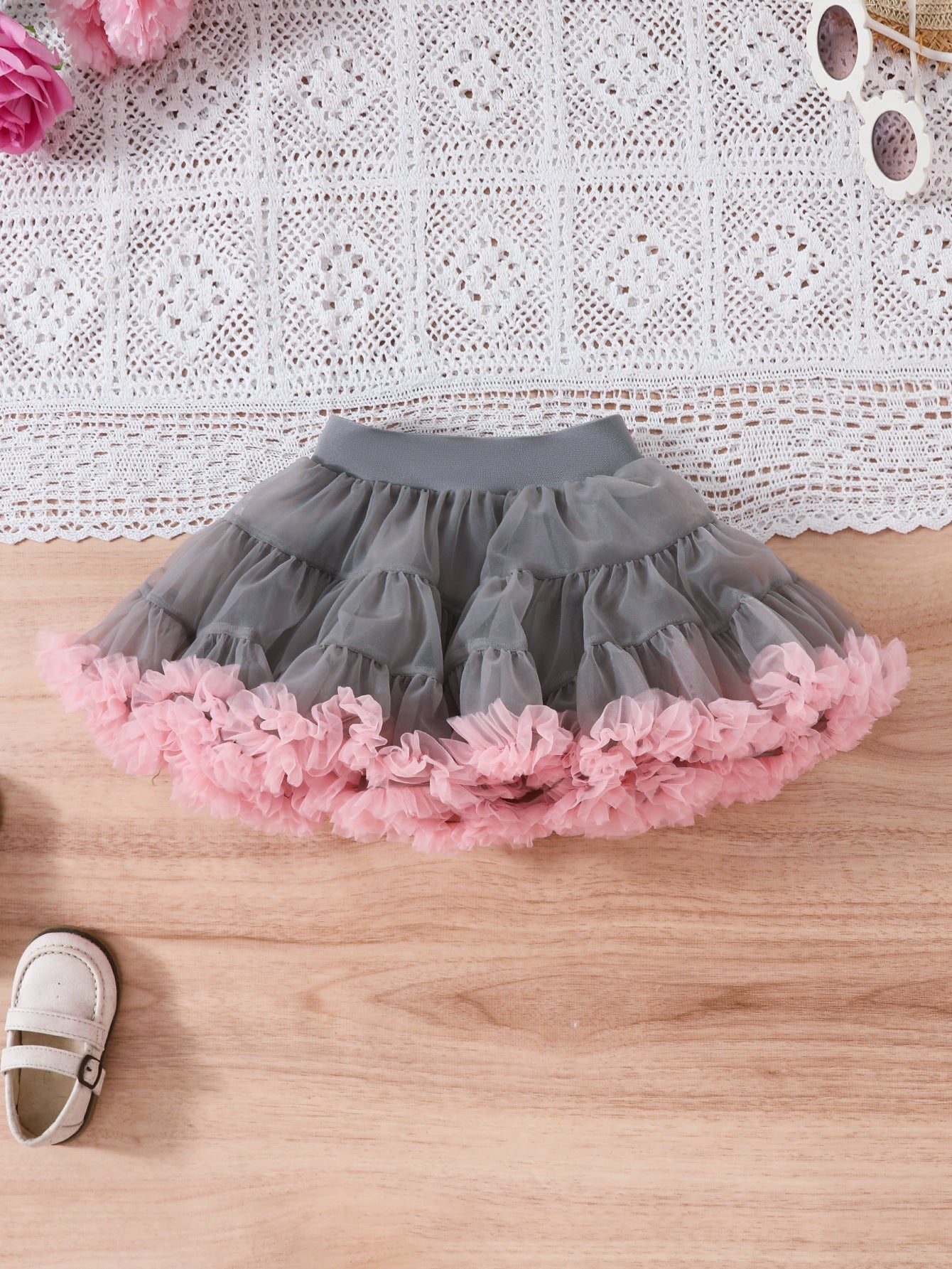 Children's Flower Sling Pink Cake Princess Dress Birthday Skirt Children's Suit