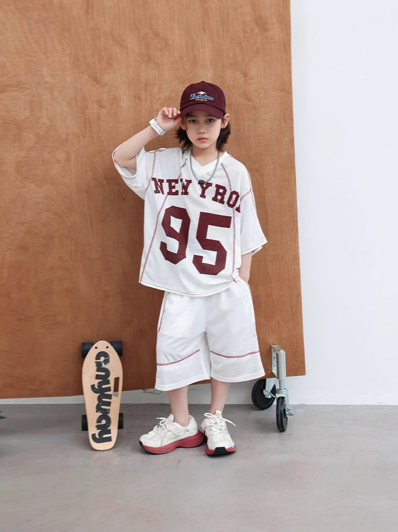 Teen Boys Summer Clothes Outfit Basketball Wear Sports Children's Suit