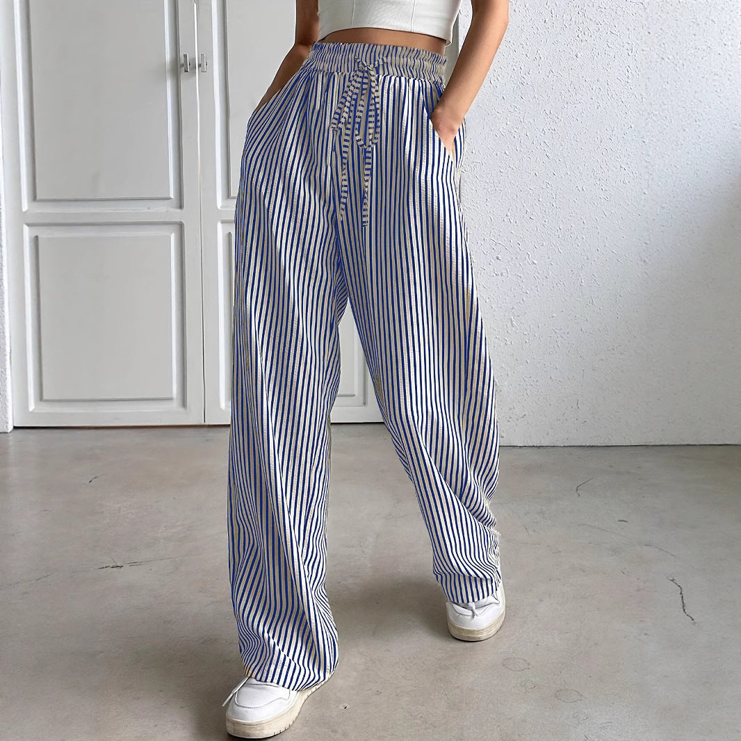 Stylish Graceful Charming Women's Striped Trousers Casual Pants