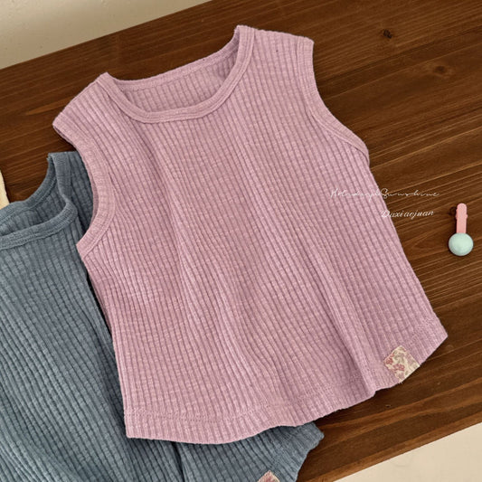Unique Summer Solid Color Vest Top Children's T-shirt