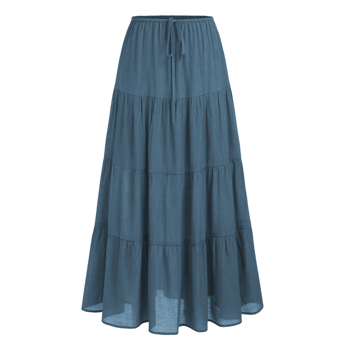 Women's Cotton High Waist Elastic Large Swing Loose Patchwork Long Skirts