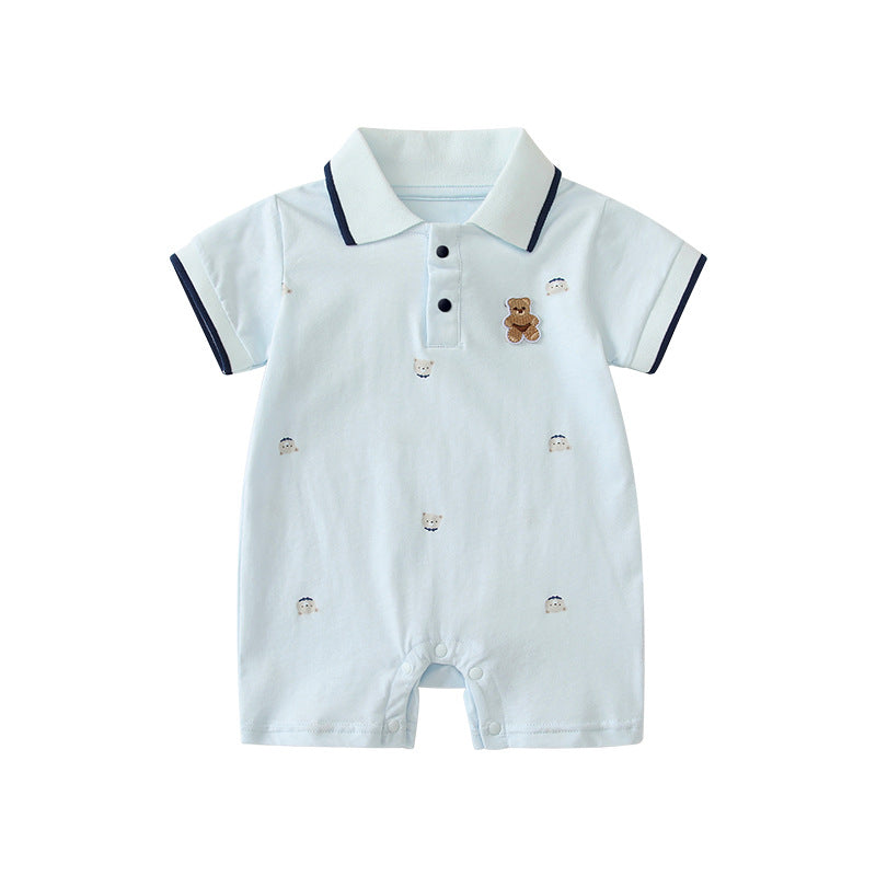 Jumpsuit Summer Short Sleeve Boy's Rompers Handsome Little Gentleman Romper Jumpsuit, Climbing Suit